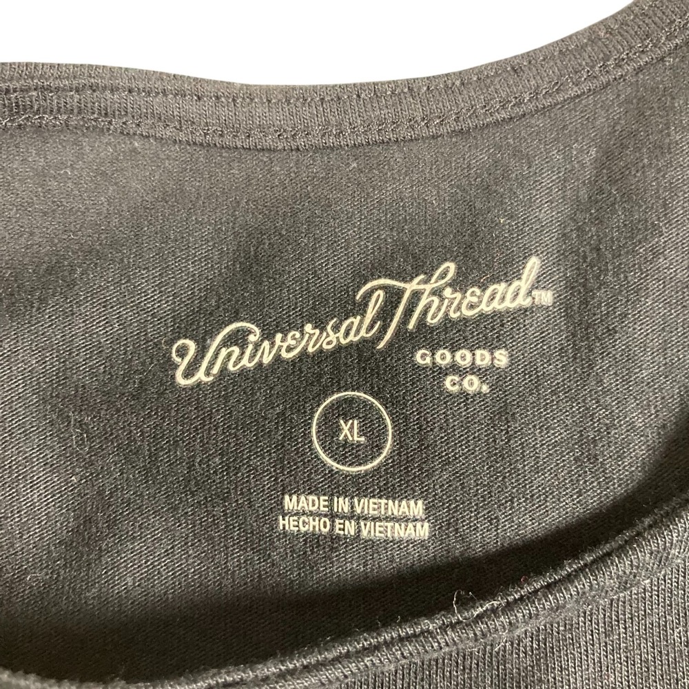 Universal Thread Black Ribbed V-Neck Short Sleeve Bodysuit XL Thong Snap Closure - Picture 3 of 6